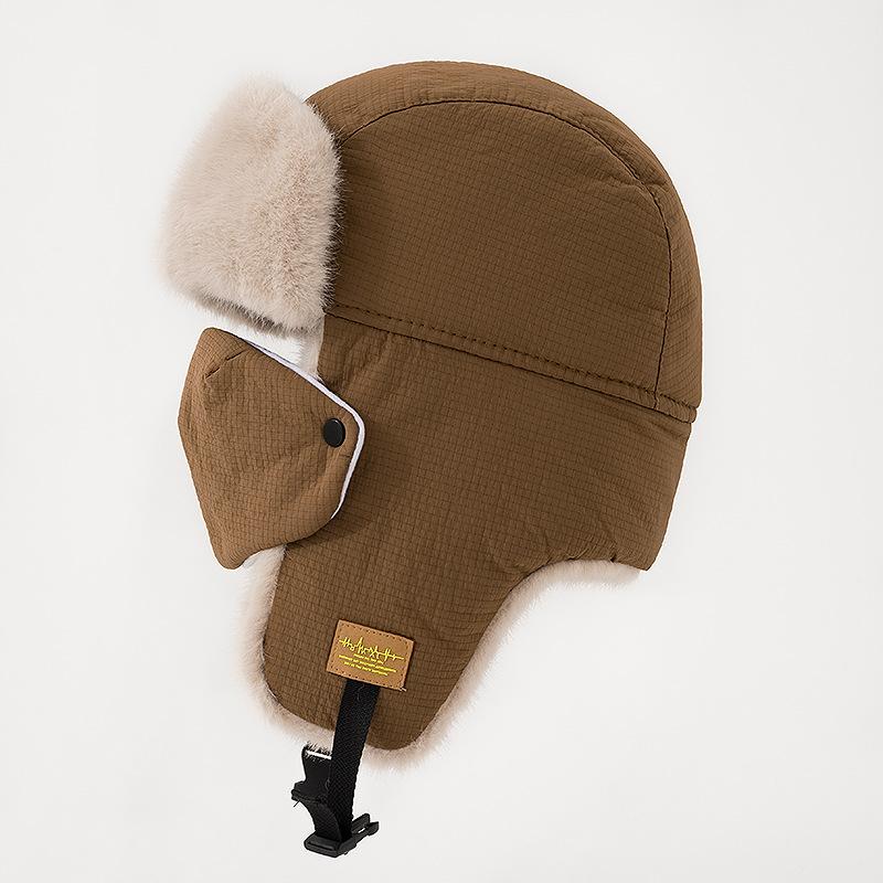 Thunderbolt Hat Men and Women Winter Padded Thickened Ear Protection Cap Cycling Outdoor Ski Ins Warm Cold Cotton Cap