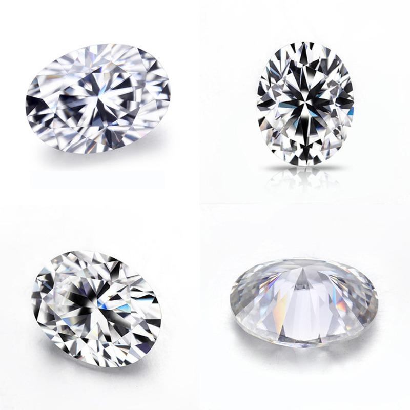 Cellacity Oval alb moissanit 3A piatră goală colier cercei inel cu piatră prin certificat cadou GRA