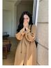 Women's Camel Wool Overcoat - Autumn/Winter High-End Suit with Belt, Petite Fit, Long H-Version, Elegant Temperament, Style 801