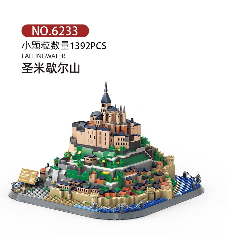 1392pcs World Architecture Series Normandy Mont Saint-Michel Model Building Blocks Display Piece France Manche Assembly Kit