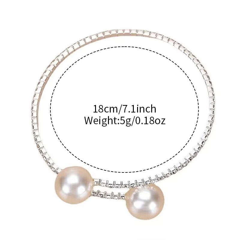 Xiaomi 2PCS/Set Women's Watch Pearl Diamond Bracelet Set Fashion Hollow Dial Leather Band Quartz Watches(Without Box)