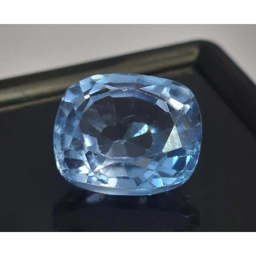 Fabulous Natural Sky Blue Aquamarine 5-7 Ct Cushion Cut Certified Gemstone