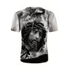Men's Summer Breathable 3D T-shirt Jesus Christ Cross Print Crew Neck Short-Sleeve Fashion Trendy Faith-Based Daily Top