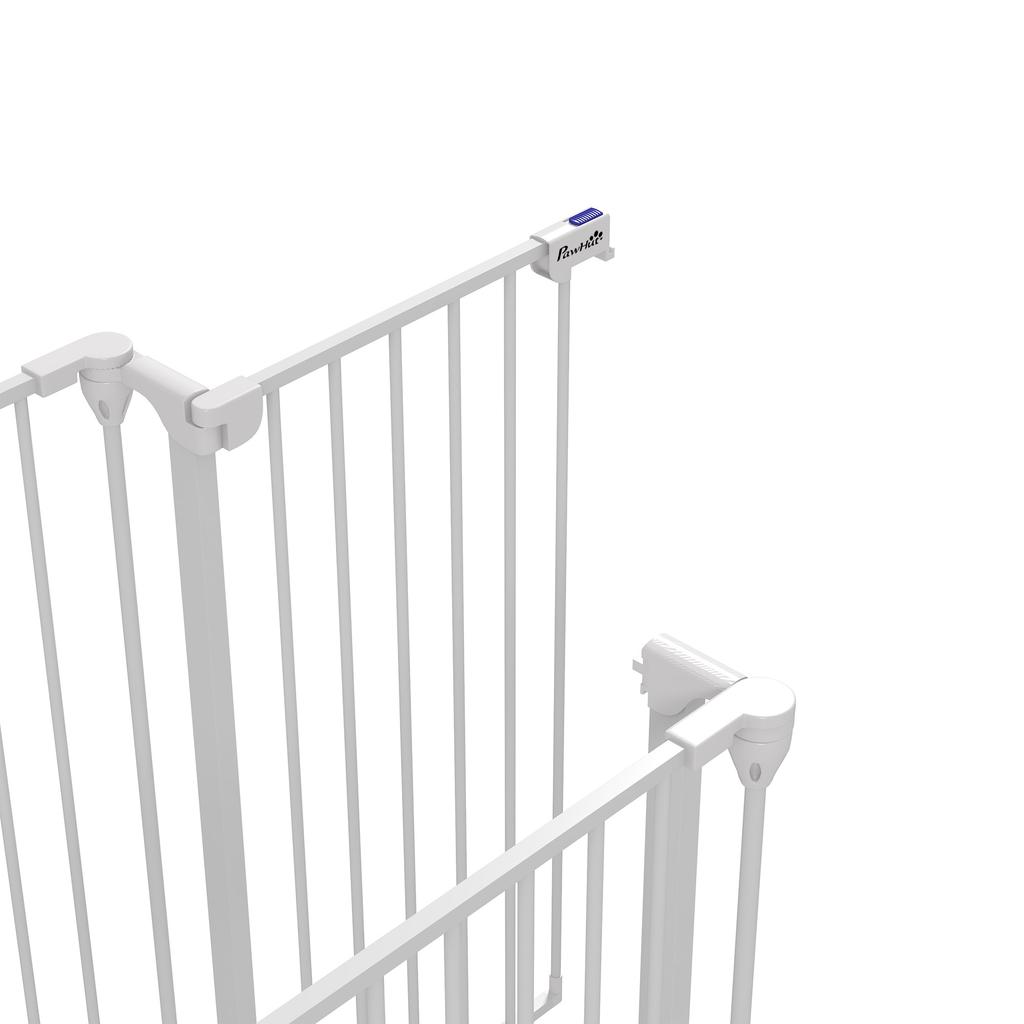3-Panel Medium Dog Gate with Double Locking System, 206x90cm, White