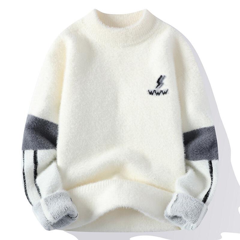 

Горячая распродажа, популярный, новый повседневный свитер с полувысоким воротником на осень и зиму, мужской базовый вязаный свитер и нить 3XL серый