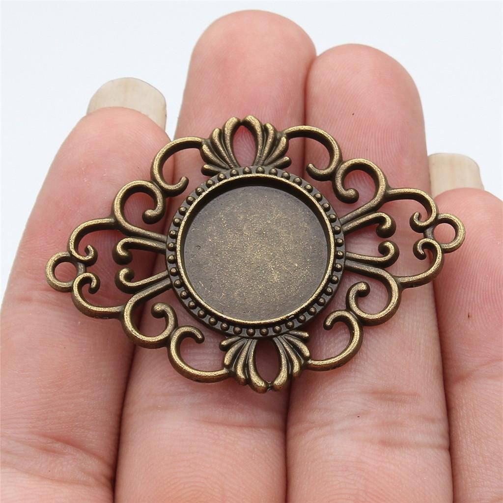 Accessories Parts Fit Round 18Mm Glass Cabochon Base Setting Tray Vintage Jewelry Supplies QA018