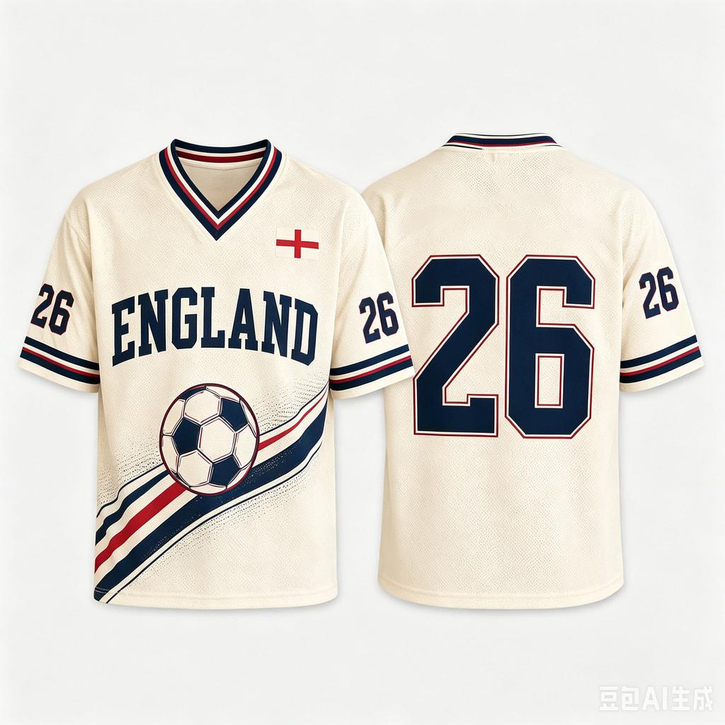 Y2K Retro England Fußballtrikot #26 Nummer Aufdruck T-Shirt Oversized Street Sport Tee England Fußball Top Für Fans Kinder Erwachsene