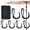 Durable Beach Umbrella Hanging Hook 6 Hooks Beach Accessories Perfect for Towels, Cameras