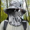 Cappello da sole con protezione solare a 360°, con tesa larga, rimovibile, mimetico, da uomo, per viaggi all'aperto, alpinismo, pesca
