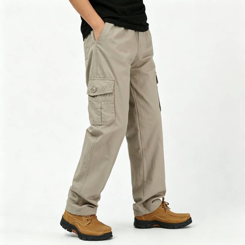Men Casual Pants With Cotton Material For Middleaged Adults Spring Autumn Wear