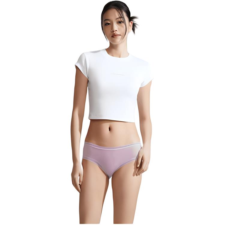 Calvin Klein Solid Color Sexy Lace Trim Mid Rise Triangle Underwear Women underwear Purple QD3767-HK0