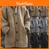 Super Cozy Plus Size Womens Hooded Knitted Cardigans Jumper Sweater Winter Jacket