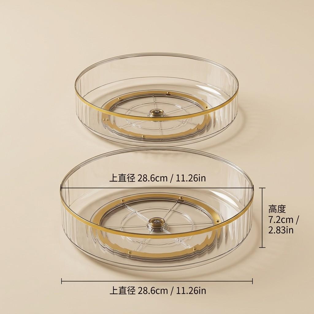360 Rotating Makeup Organizer Vanity Tray Round PET Plastic Perfume Stand Cosmetic Skincare Bedroom Bathroom Storage Shelf Rack