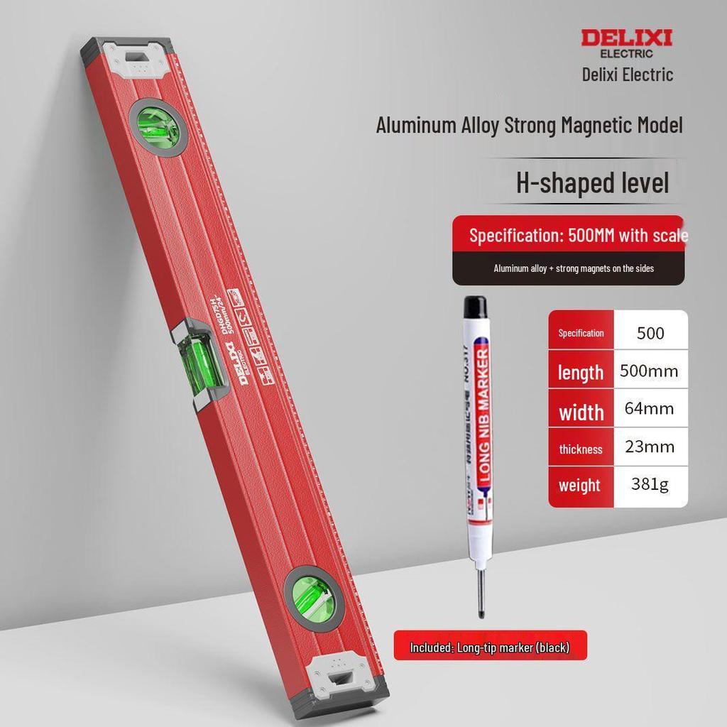 Mini poziomica magnetyczna o wysokiej precyzji, stop aluminium, krawędź prosta