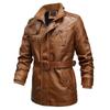 Chaqueta de Cuero Lavado Locomotora para Hombre Chaqueta de Cuero PU Talla Grande Europea y Americana Chaqueta Extranjera para Hombre Gordo