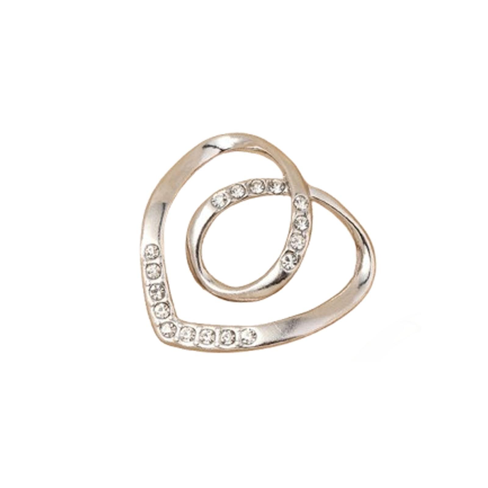 

Угловая пряжка с узлом, сердечная пряжка с бриллиантами, шелковая пряжка для шарфа, универсальная фиксированная кромка рубашки, украшение для футболки One Size серебряный