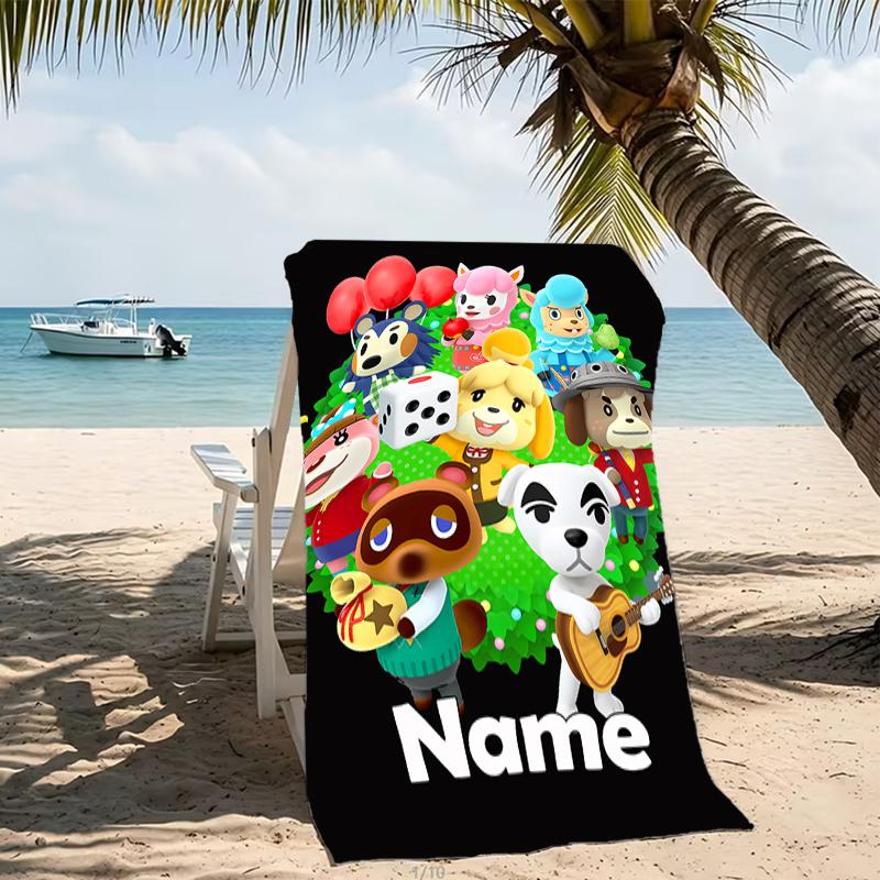 Customizable personalized beach towels Animal Crossing themed designs.Suitable for the beach, yoga, sports;ideal as beach accessories