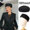 Vintage Women'S Hard Top Beret Hat Autumn Winter Elegance Wool Felt Blocked Designer Cap Outdoors Keep Warm Leisure Painter Hat