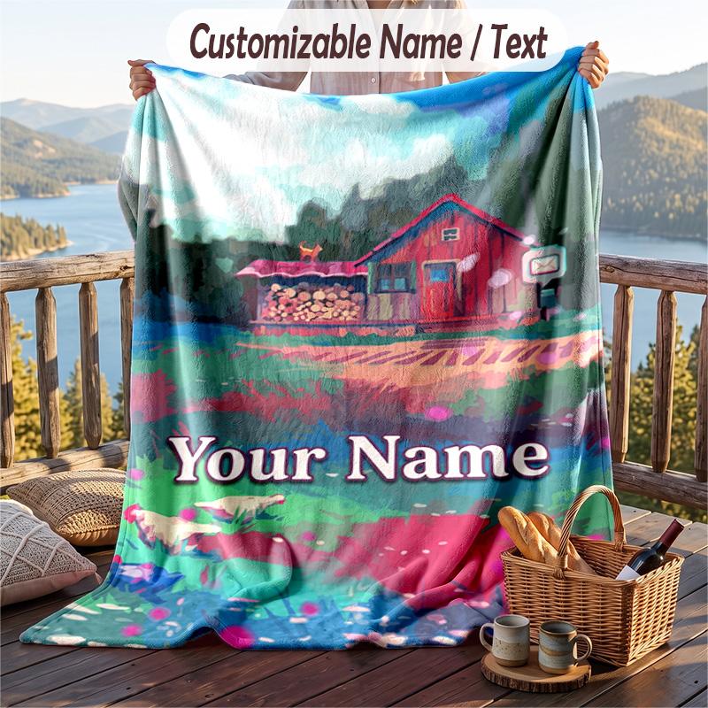 Custom Text Flannel Throw Blanket, Lightweight Cozy Bed Sofa BlanketStardew Valley
