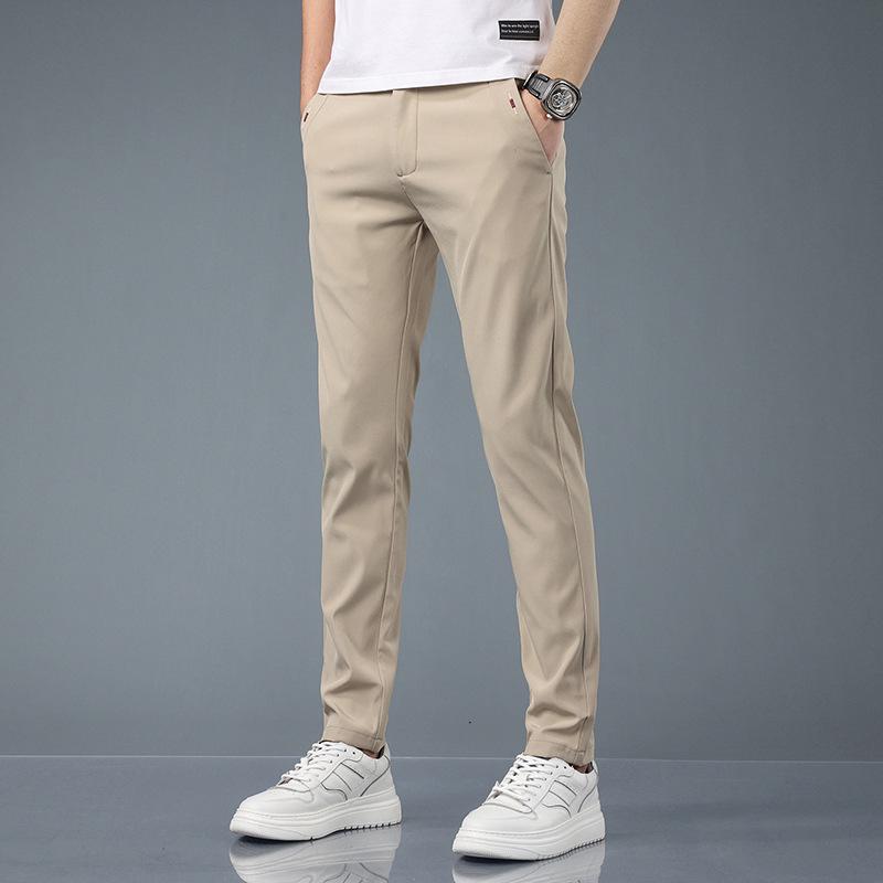 

Летние стрейч-брюки облегающего кроя в корейском стиле для мужчин и мальчиков - Повседневный, гладкий, непыльный модный тренд. 34 хаки