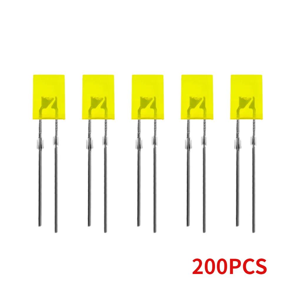 100/200pcs LED Light-emitting Diode 2*5*7mm Square LED Diode Red Yellow Green Blue White Diodes for DIY Electronic