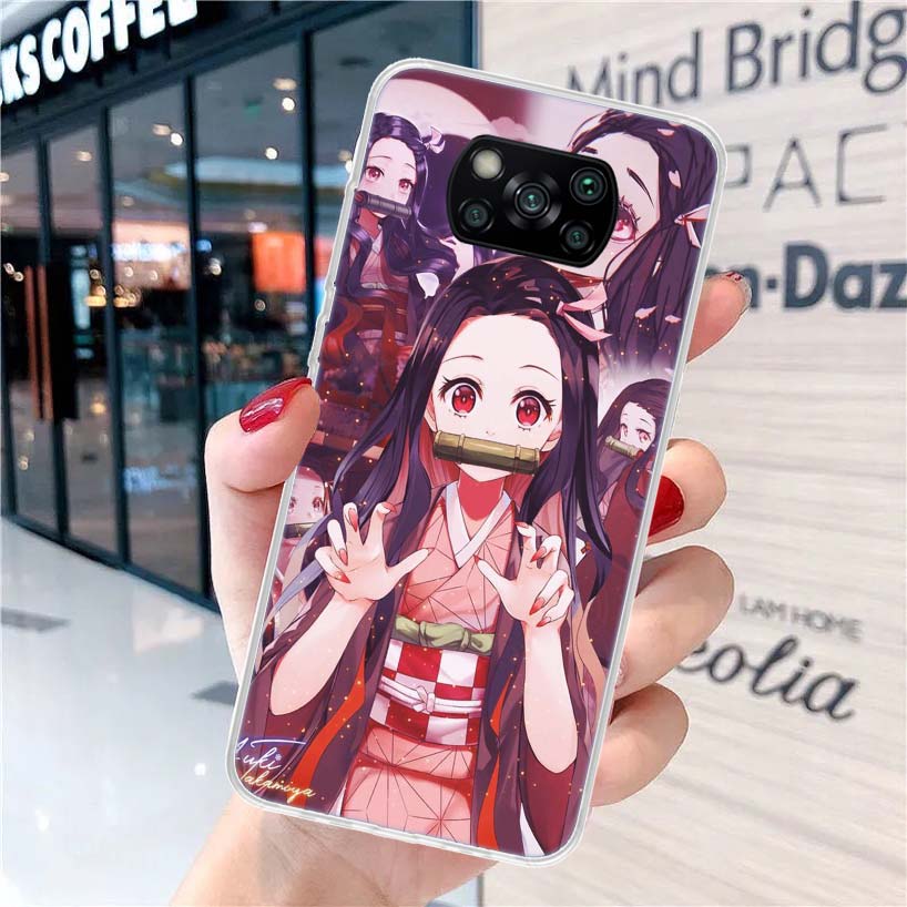 Demon Slayer Kamado Nezuko Phone Case For Xiaomi Poco X3 Nfc M3 F3 F1 Mi Note 10 Pro 11 Lite 9 8 CC9 9T 10T A3 A2 A1 11i Fundas