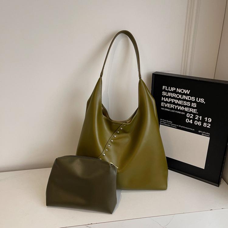 Women's Large Capacity Retro Frosted Shoulder Bag, 2023 Autumn/Winter Collection – Versatile Mother-Child Bucket Style