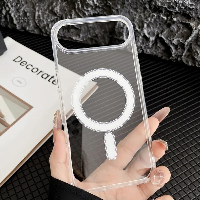 Clear Hard Phone Case For iPhone 17 Air 16 15 Pro Max 14 Plus 13 12 Mini 11 16e Magsafe Magnetic Wireless Charge Funda