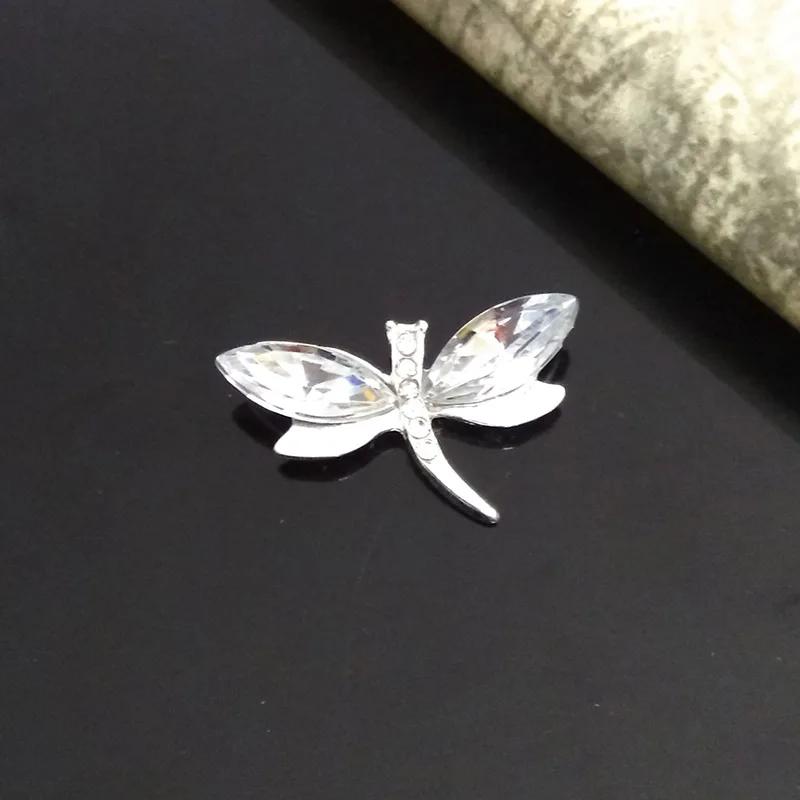 Engood 100Pcs Dragonfly Acryl Rhinestone Buttons Sewing Trim & Embellishments Craft Wedding DIY Buckles Hair Accessories