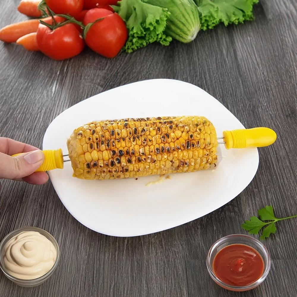 6x Corn Holder Skewer Grill Fork for Food Piercing