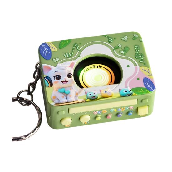 

2025 Мини Брелок в виде проигрывателя Портативный Ретро Фонограф Игрушка Подвеска для сумки Карманный C