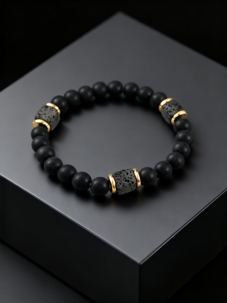 Unique Square Lava Stone Natural Agate Beads Bracelets for Men, Natural Stone Beaded Chain Bracelet, Fashion Jewelry Gifts
