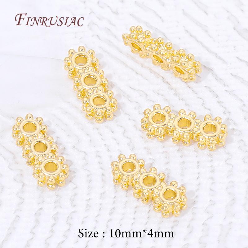 18K Gold Plated 2/3 Holes Spacer Bars Separators,Pearl Bar Bead Spacers For Bracelets,DIY Jewelry Making Supplies Findings