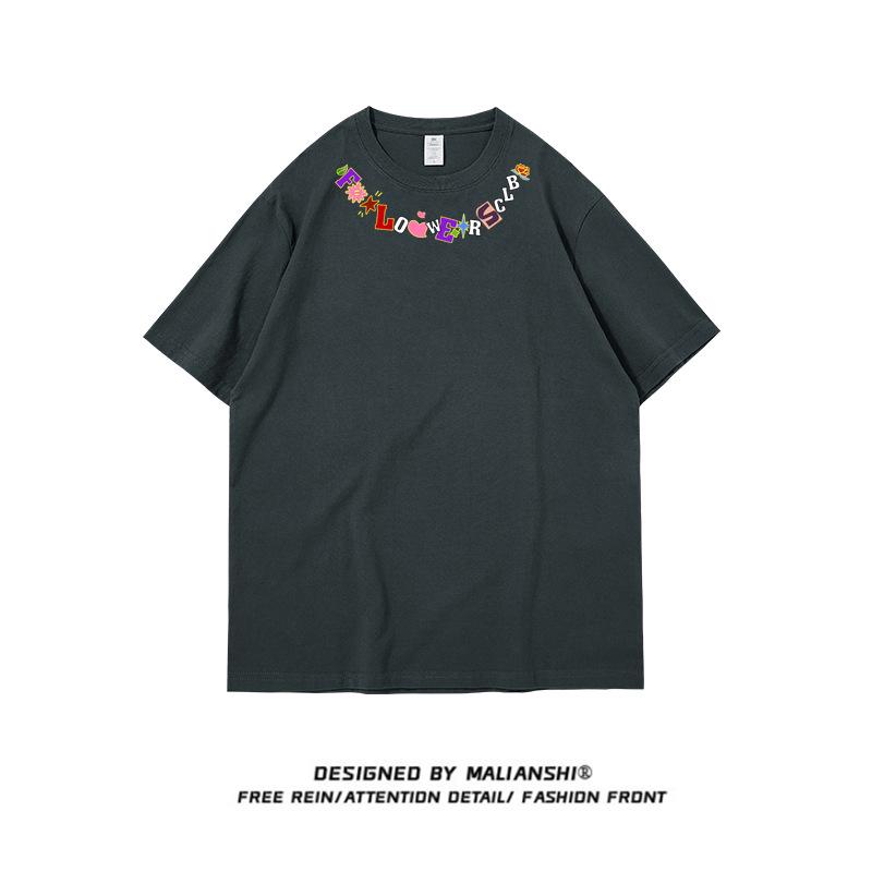 Plus Size Pure Cotton American Design Loose Short-Sleeve T-Shirt for Women (2-300 Lbs)