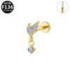 F136 Titanium Zirconia Lip & Ear Cartilage Stud