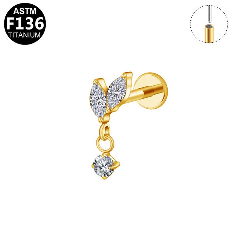 F136 Titanium Zirconia Lip & Ear Cartilage Stud