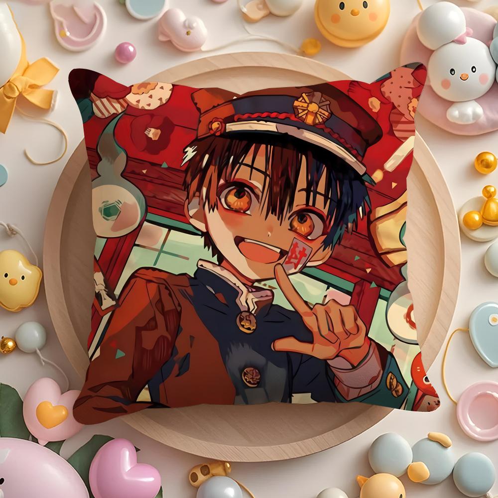 Anime Toilet-Bound Hanako-Kun Cushion Cover Home & Car Multi-Scene Pillow Cover - Reversible, Soft & Durable For Daily Use
