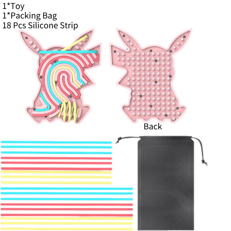 

Rabbit Shape Sensory Activity Board Silica Gel Decompression Puzzle Toy For Kids розовый