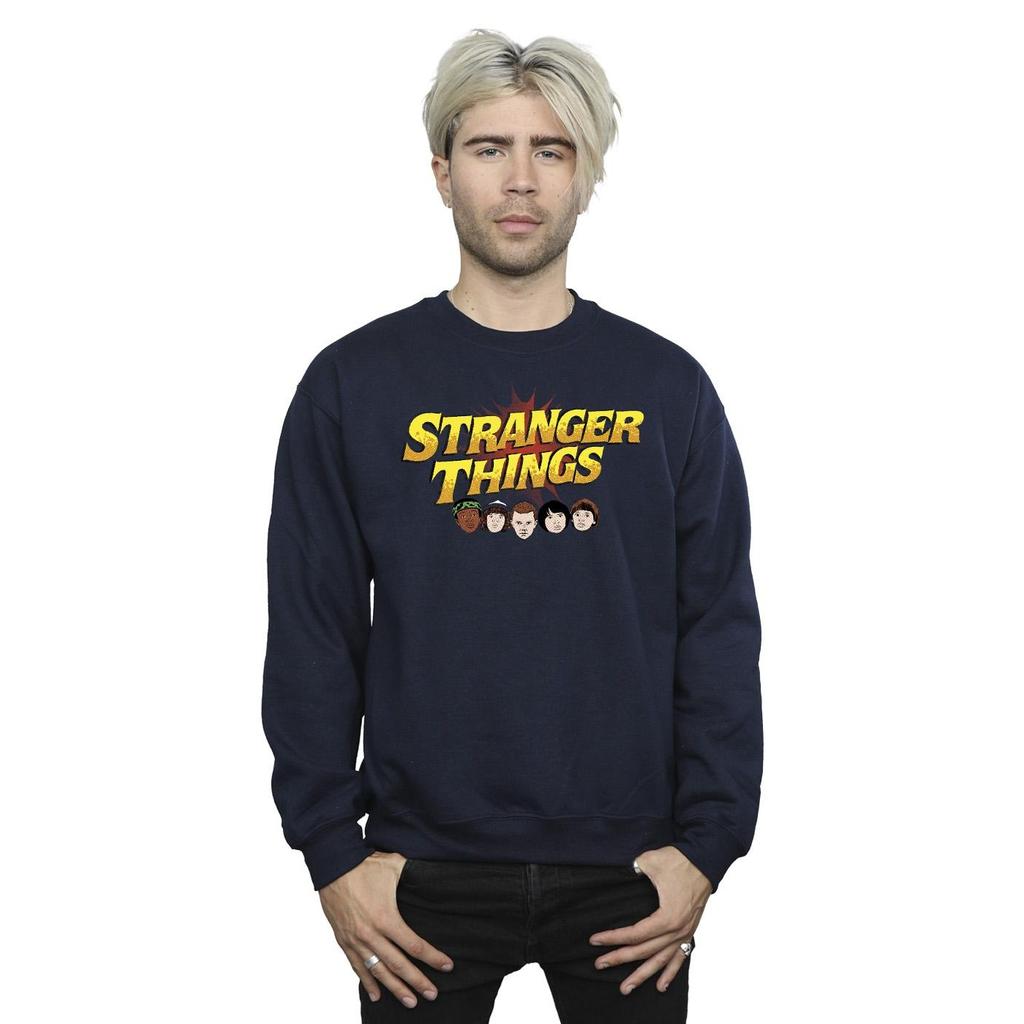 Netflix Mens Stranger Things Comic Heads Sweatshirt