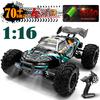 JJRC 1:16 4WD RC Car 70KM/H With Led Lights 2.4G Inductor Remote Control Off-Road Cars High Speed Brushless Motor Children Toys
