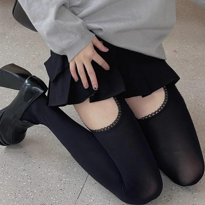 2Pcs White Sexy Stockings With Belt Suspender Wide-Banded Tights High Stockings With Garters Over The Knee Socks 1Pack 2Pack One Size