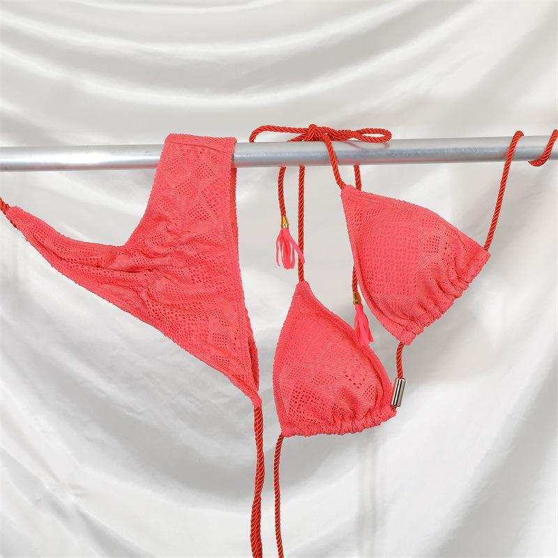 Nové sexy bikiny pro ženy, hladké třásně, rozdělené plážové plavky