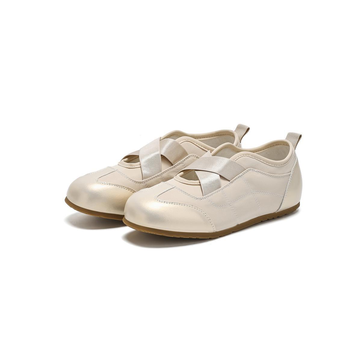 

Французские туфли на плоской подошве с неглубоким вырезом, увеличивающие внутреннюю высоту, женские осенние повседневные универсальные дышащие спортивные туфли, балетки Мэри Джейн 36 шампанского