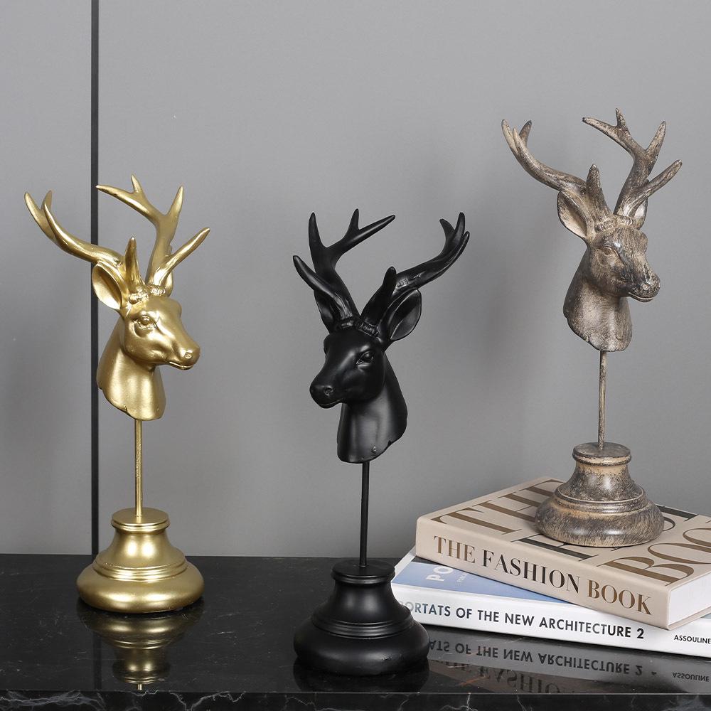European Retro Deer Head Ornament: Creative Antler Decor for Living Room or Wine Cabinet