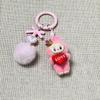 Cartoon Cute Flocking Mini Standing Mobile Phone Pendant Schoolbag Doll Keychain Gift