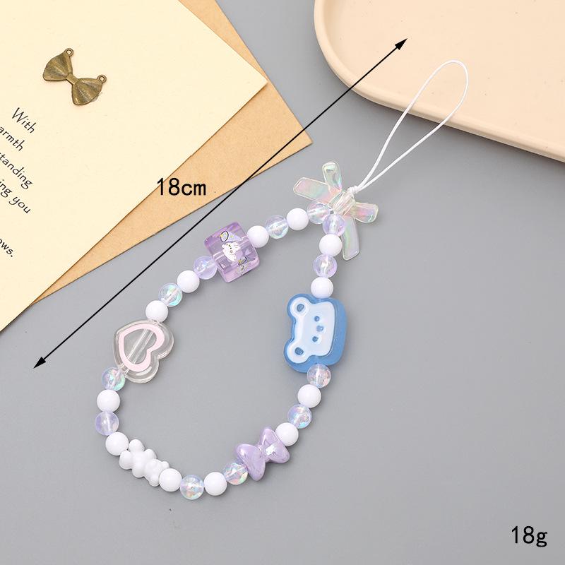 Elegantní perlový mašličkový korálkový řetízek na telefon a všestranná šňůrka pro ženy