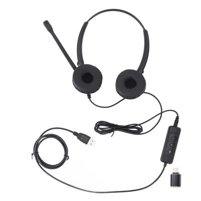 Telefon-Headset mit Mikrofon zur Geräuschunterdrückung, binaurale Unterstützung, USB auf USB C, 3,5-mm-Anschluss