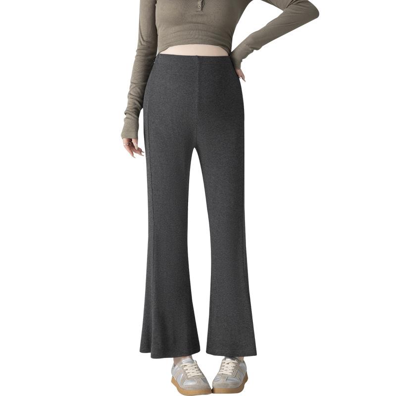 Spring/Summer Trendy Maternity Flared Cropped Pants for Petite Moms, Lightweight and Drapey, No Tummy Support.