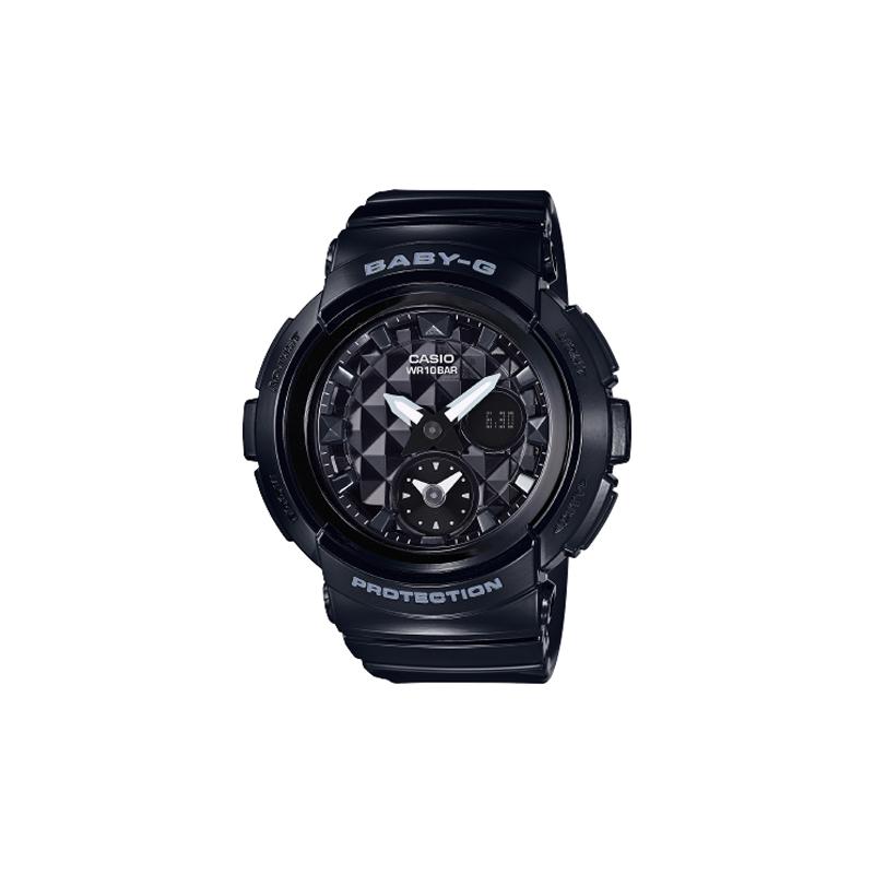 

Casio CASIOBABY-G series Dial three-dimensional nail pattern design Cool classic pointer dual display dial Sports waterproof Quartz BGA-195-1A чорний