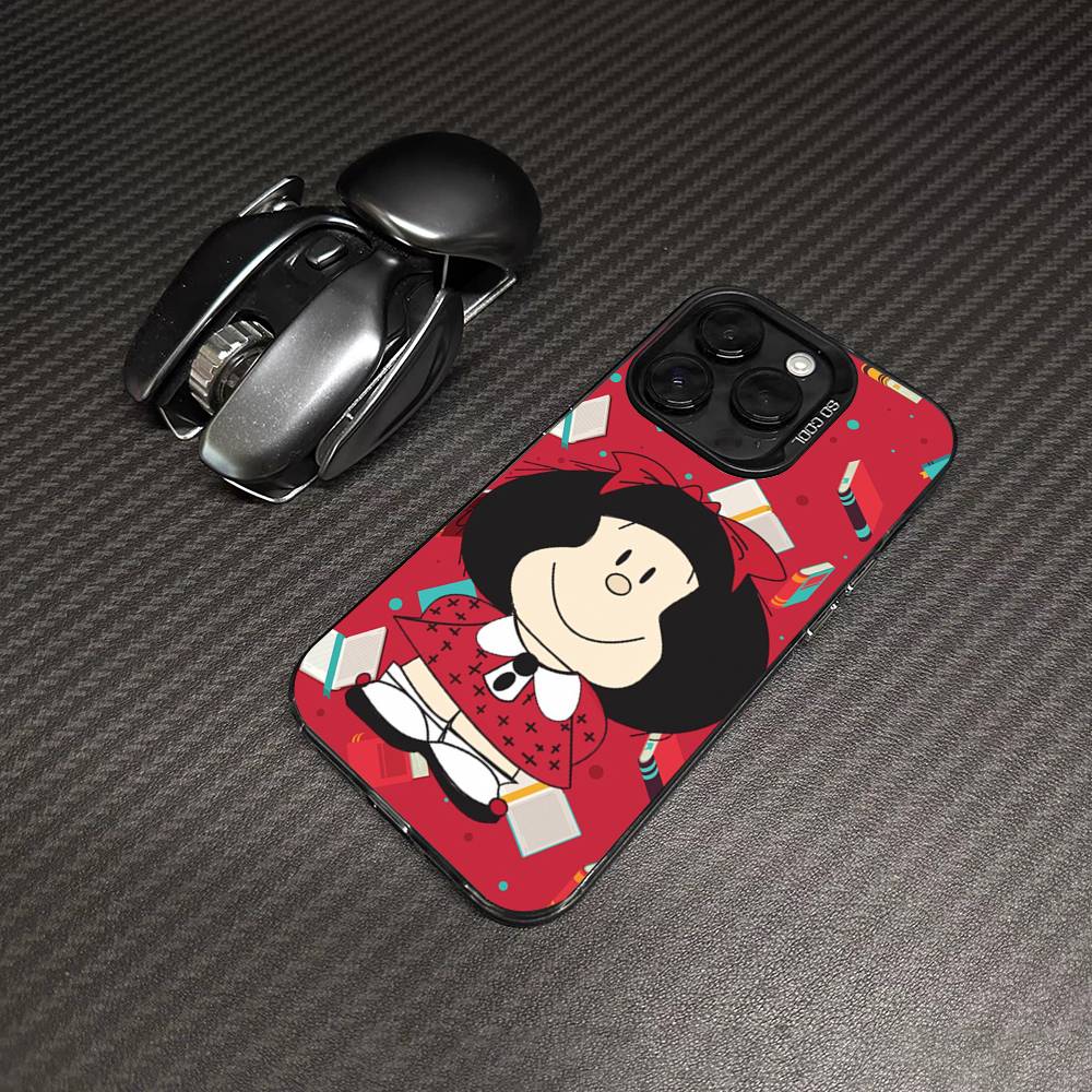 Cartoon M-MafaldaS Anime Phone Case Color Silver Shell For LPhone 17 16 16e 15 14 13 12 11 Pro Max Plus